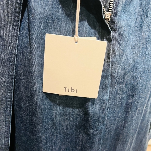Tibi Light Weight Stone Wash Sculpted Dress Dark Enzyme Wash Size 6 NWT - Picture 16 of 16